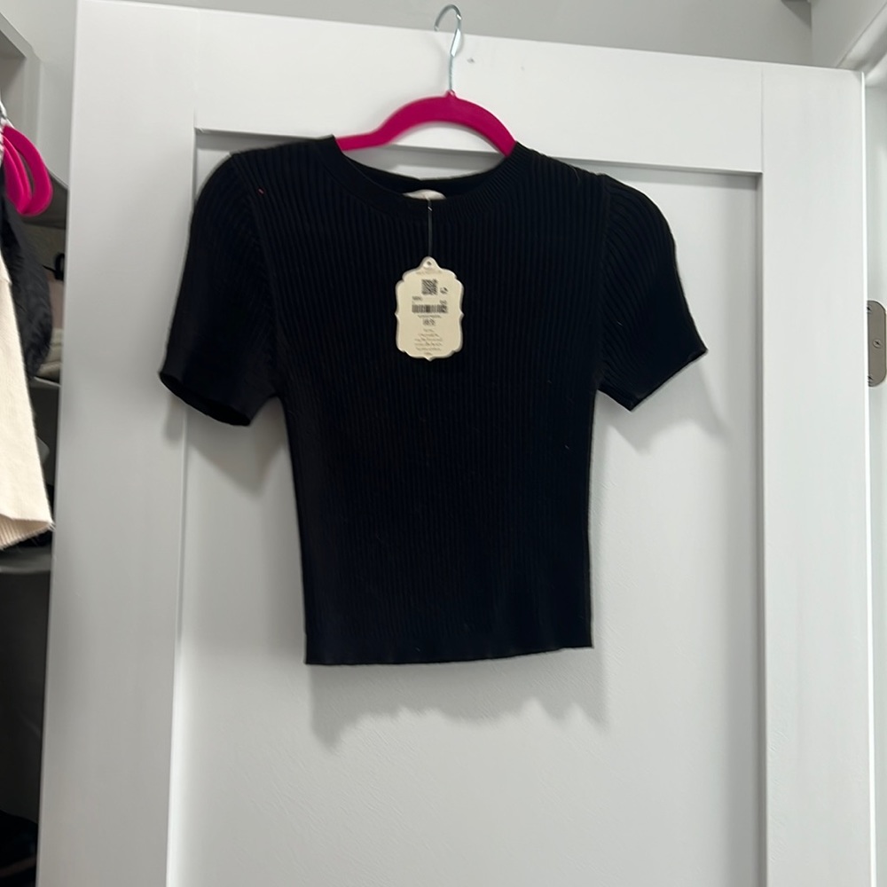 Black altard state crop top